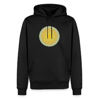 Mandala Lumière du ciel - Sweat à capuche Premium bio Homme - noir - Devant - Nico (187cm)