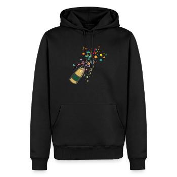 Bouteille ,musical éclat festif - Sweat à capuche Premium bio Homme - noir - Devant - Nico (187cm)