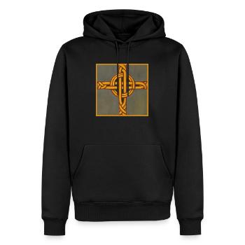 Celtic Cross - Men’s Premium Organic Hoodie - black - Front - Nico (187cm)