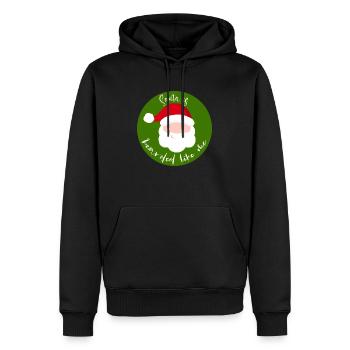 Le Père Noël est barbu comme moi - Sweat à capuche Premium bio Homme - noir - Devant - Nico (187cm)