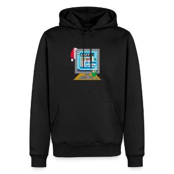 LA LISTE - Sweat à capuche Premium bio Homme - noir - Devant - Nico (187cm)