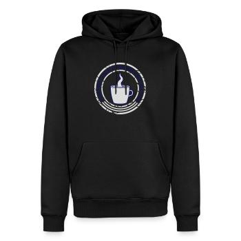ne me parle pas - Sweat à capuche Premium bio Homme - noir - Devant - Nico (187cm)