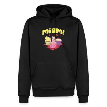 Miam des cupcakes ! - Sweat à capuche Premium bio Homme - noir - Devant - Nico (187cm)