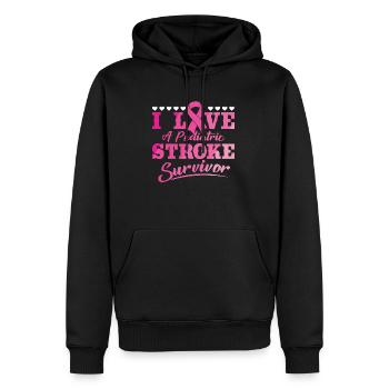 i love a pediatric stroke survivor - Männer Premium Bio Hoodie - Schwarz - Vorne - Nico (187cm)