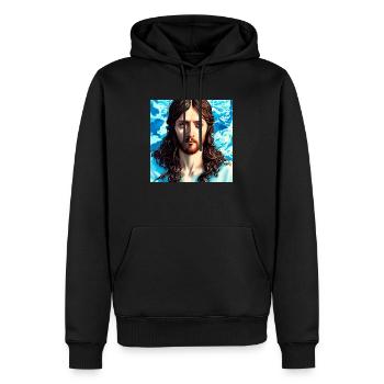 Porträt Jesu Christi - Männer Premium Bio Hoodie - Schwarz - Vorne - Nico (187cm)