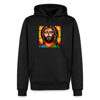 Porträt Jesu Christi - Männer Premium Bio Hoodie - Schwarz - Vorne - Nico (187cm)