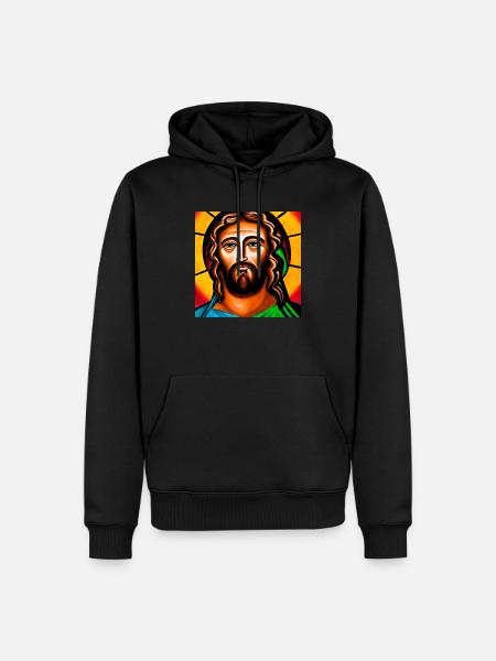 Portrait of Jesus Christ - Men’s Premium Organic Hoodie - black