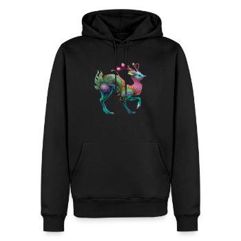 Fabel - Männer Premium Bio Hoodie - Schwarz - Vorne - Nico (187cm)