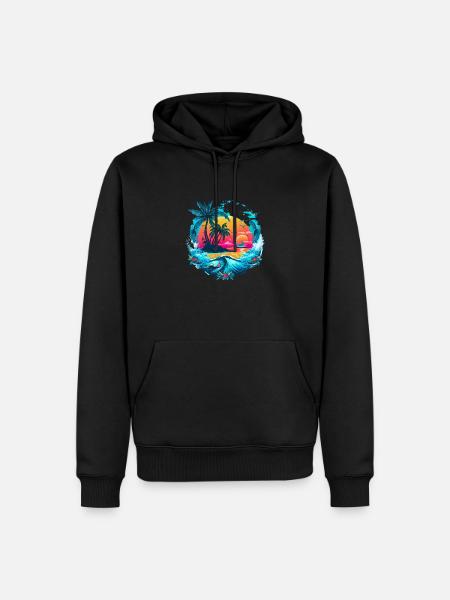 Vacances sous les tropiques - Sweat à capuche Premium bio Homme - noir