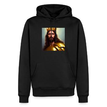 Jesus Christus, König der Könige. Digitale Malerei - Männer Premium Bio Hoodie - Schwarz - Vorne - Nico (187cm)