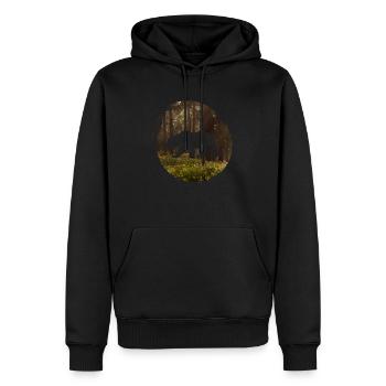 Plage d’eau de mer - Sweat à capuche Premium bio Homme - noir - Devant - Nico (187cm)