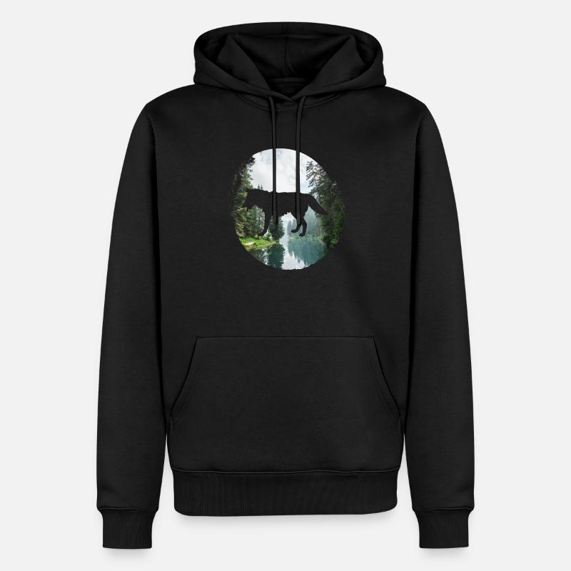 Plage d’eau de mer - Sweat à capuche Premium bio Homme - noir