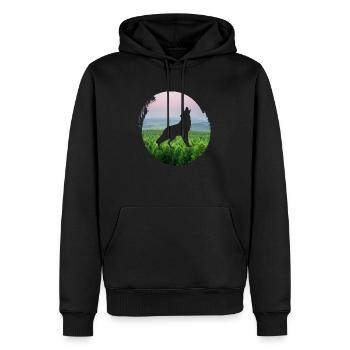 Plage d’eau de mer - Sweat à capuche Premium bio Homme - noir - Devant - Nico (187cm)