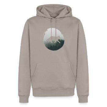 Sea Water Beach - Men’s Premium Organic Hoodie - taupe - Front - Nico (187cm)