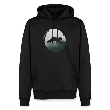 Plage d’eau de mer - Sweat à capuche Premium bio Homme - noir - Devant - Nico (187cm)