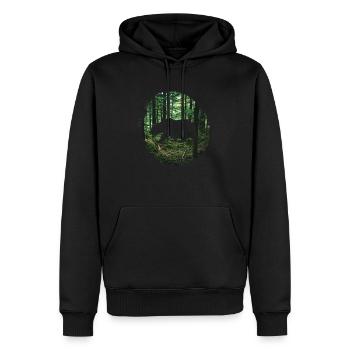 Plage d’eau de mer - Sweat à capuche Premium bio Homme - noir - Devant - Nico (187cm)