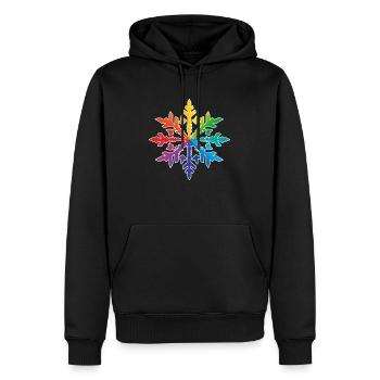 Flocon de neige Neige Hiver Noël coloré 3 - Sweat à capuche Premium bio Homme - noir - Devant - Nico (187cm)