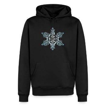 Flocon de neige Neige Hiver Noël coloré 1 - Sweat à capuche Premium bio Homme - noir - Devant - Nico (187cm)