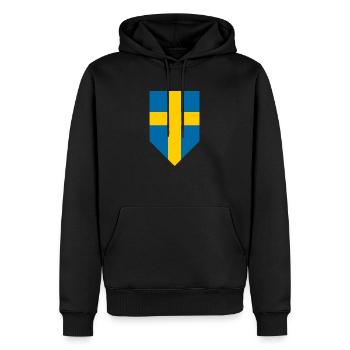 Suède - Sweat à capuche Premium bio Homme - noir - Devant - Nico (187cm)