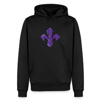 Lily Florence Purple - Sweat à capuche Premium bio Homme - noir - Devant - Nico (187cm)