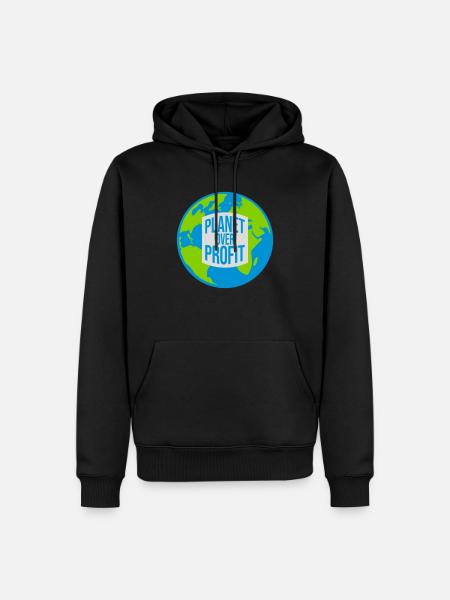 planet over profit Zitat - Herre Premium økologisk hoodie - sort