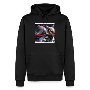 Série : distopia of christmas - Sweat à capuche Premium bio Homme - noir - Devant - Nico (187cm)