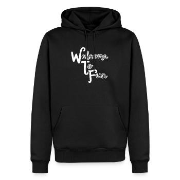 WTF - Welcome To Fun - Men’s Premium Organic Hoodie - black - Front - Nico (187cm)