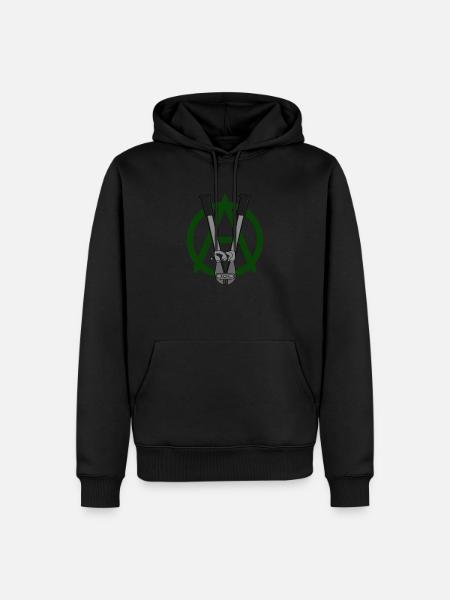 Anarchisme végétalien vert foncé - Sweat à capuche Premium bio Homme - noir