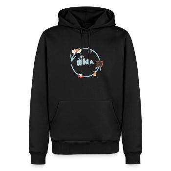 L’hiver arrive - Sweat à capuche Premium bio Homme - noir - Devant - Nico (187cm)
