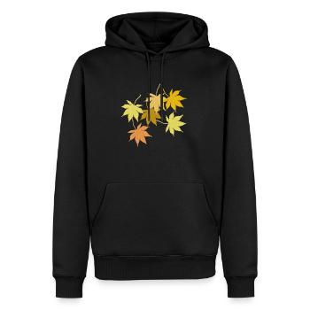 Maple leaf - Men’s Premium Organic Hoodie - black - Front - Nico (187cm)