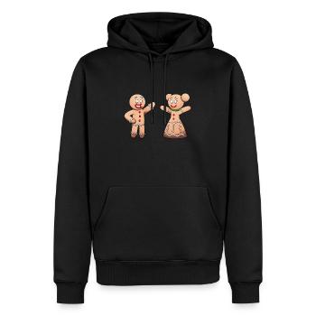 Gingerbread Homme Et Femme - Sweat à capuche Premium bio Homme - noir - Devant - Nico (187cm)