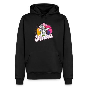 ANNA - Schöner Name mit dabbing Einhorn - Männer Premium Bio Hoodie - Schwarz - Vorne - Nico (187cm)