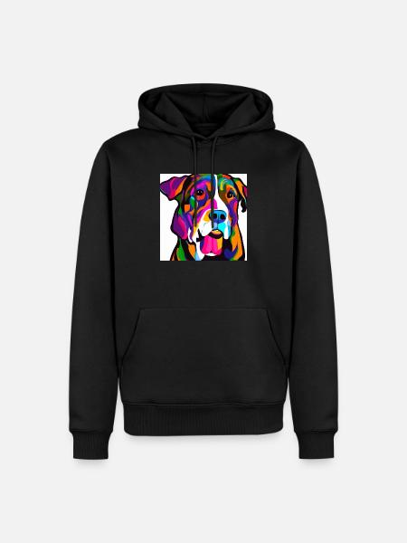 Dogs, digital painting, pop art - Men’s Premium Organic Hoodie - black