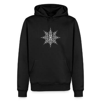 Blumen Mandala - Männer Premium Bio Hoodie - Schwarz - Vorne - Nico (187cm)