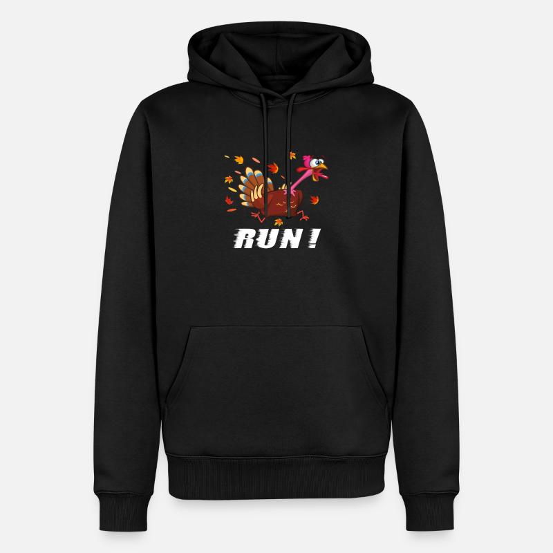 Thanksgiving Running Turkey - Sweat à capuche Premium bio Homme - noir