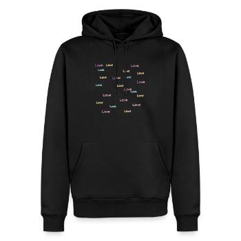 Liebe - Männer Premium Bio Hoodie - Schwarz - Vorne - Nico (187cm)
