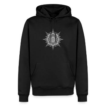 Flowers Mandala - Men’s Premium Organic Hoodie - black - Front - Nico (187cm)