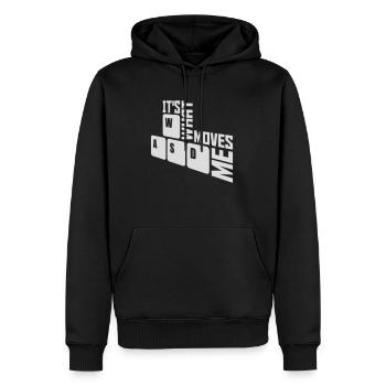 c’est ce qui m’émeut - Sweat à capuche Premium bio Homme - noir - Devant - Nico (187cm)