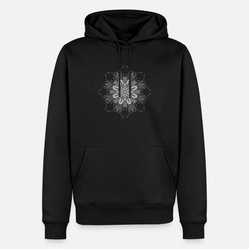 Blumen Mandala - Männer Premium Bio Hoodie - Schwarz