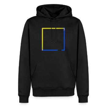 Ukraine - Männer Premium Bio Hoodie - Schwarz - Vorne - Nico (187cm)