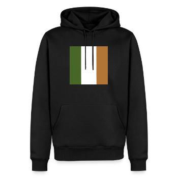 Drapeau de l’Irlande, Drapeau irlandais - Vert, Blanc, Orange - Sweat à capuche Premium bio Homme - noir - Devant - Nico (187cm)