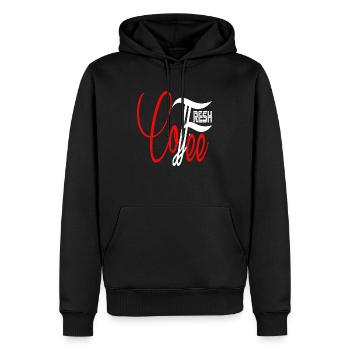 Fresh Coffee - Männer Premium Bio Hoodie - Schwarz - Vorne - Nico (187cm)