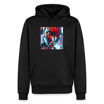 Heat - Men’s Premium Organic Hoodie - black - Front - Nico (187cm)