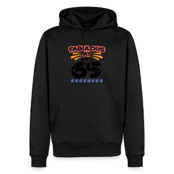 Fabulous At 65 - Männer Premium Bio Hoodie - Schwarz - Vorne - Nico (187cm)