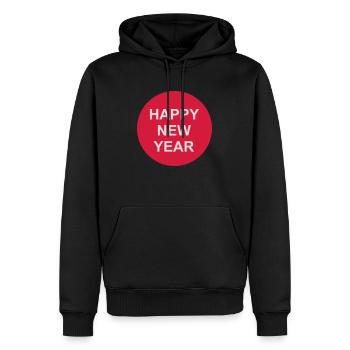 Citation Bonne année - Sweat à capuche Premium bio Homme - noir - Devant - Nico (187cm)