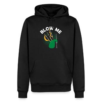 Blow Me Bagpiper Scotsman Bagpipe - Sweat à capuche Premium bio Homme - noir - Devant - Nico (187cm)