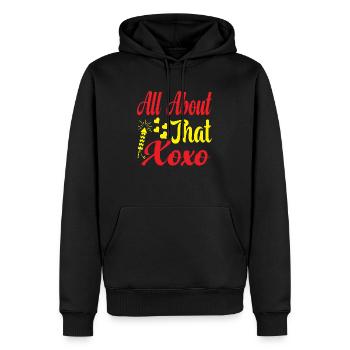 Tout sur ce xoxo - Sweat à capuche Premium bio Homme - noir - Devant - Nico (187cm)