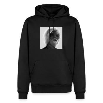 Alter grauer Mann - Männer Premium Bio Hoodie - Schwarz - Vorne - Nico (187cm)