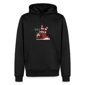 Noël - Dicton - Cadeaux - Chat - Sweat à capuche Premium bio Homme - noir - Devant - Nico (187cm)