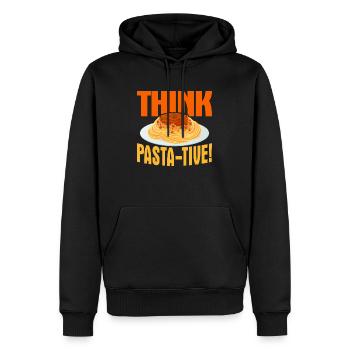 Think Pasta-Tive! Italian Food Pasta Lover - Men’s Premium Organic Hoodie - black - Front - Nico (187cm)